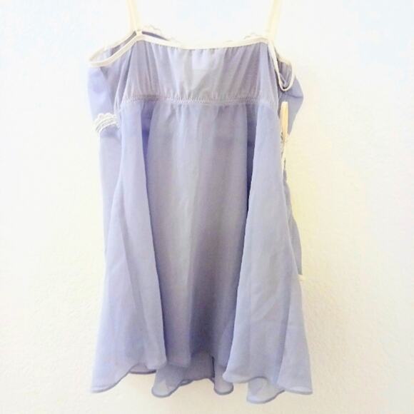 California Dynasty Babydoll Lingerie Set M Scalloped POWDER BLUE Padded Push-up - Picture 10 of 16